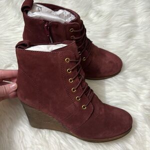 Diba Blake Suede Bootie Wedge Burgundy Size 8 From Stitch Fix